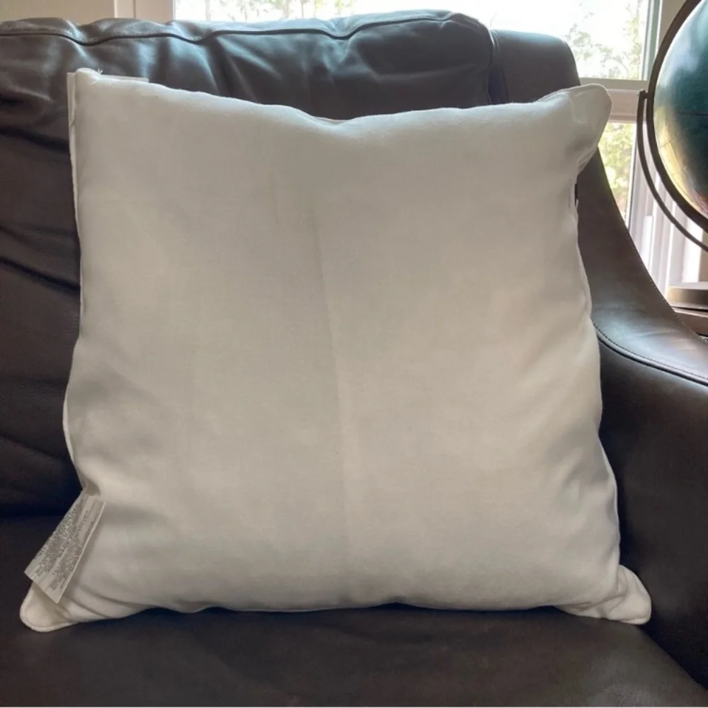 Throw Pillow 18 x 18” Embroidered Black and White Diamond Design NWT